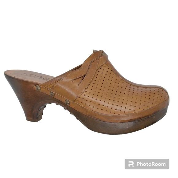 Michael Michael Kors All Leather Caramel Color Slip On Boho Mules Sz 10.5 - Picture 1 of 16